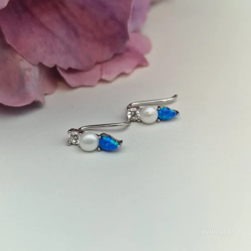 ALT - Ear Climbers Pearl and Opal