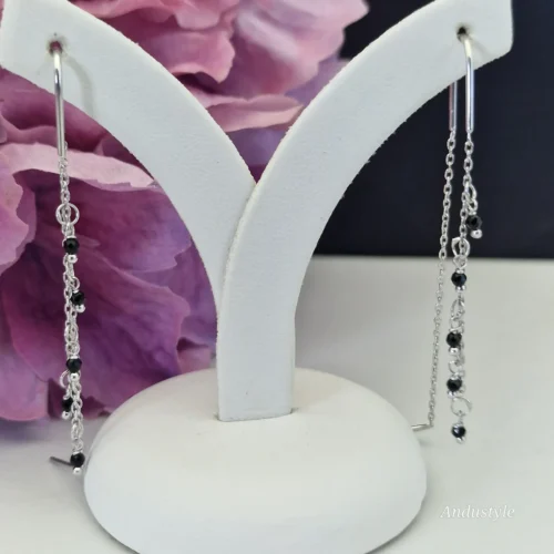 ALT - Earrings Chain with onyx