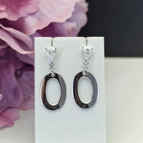 Earrings Oval Cubic Zirconia ALT - Earrings Oval Cubic Zirconia