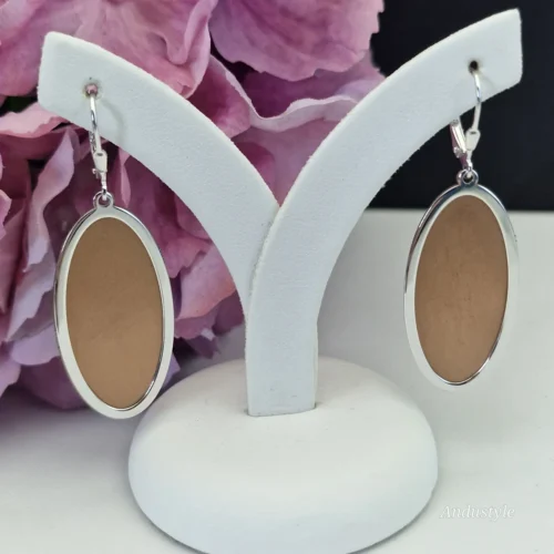 Earrings Oval with Titanium1 ALT - Earrings Oval with Titanium