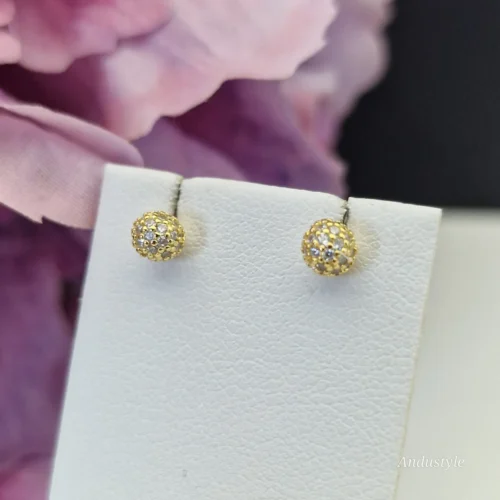 Earrings Zirconia Ball (1) ALT - Earrings Zirconia Ball (1)