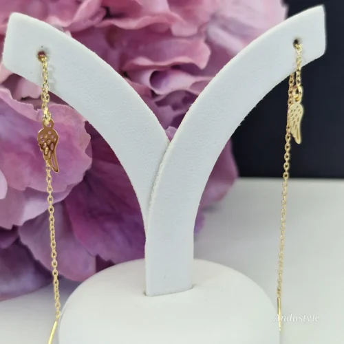 ALT - Earrings with a wing Gold