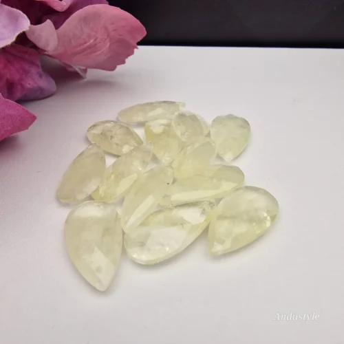 ALT - Faceted Teardrop Stone Bead - Quartz