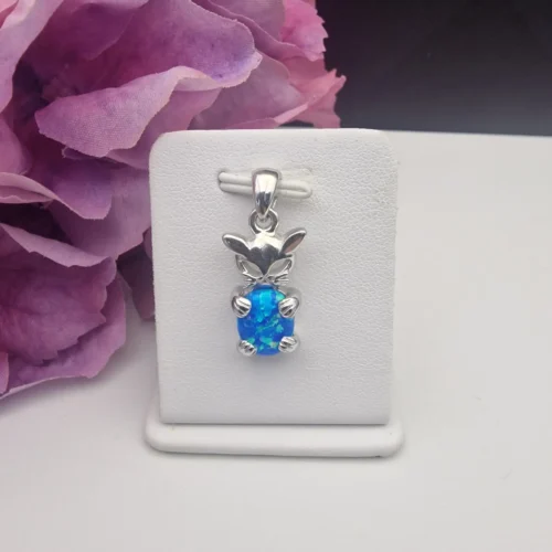 Pendant Cat with Opal ALT - Pendant Cat with Opal