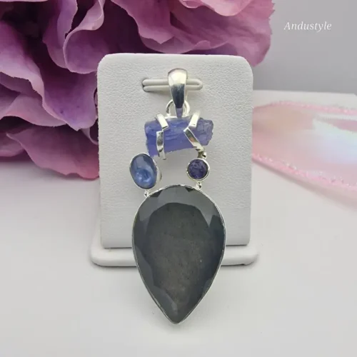 ALT - Pendant with labradorit, ametyst, tanzanit