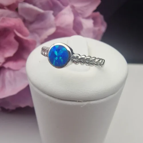 Ring with an Opal Pill and Braided ALT - Ring with an Opal Pill and Braided